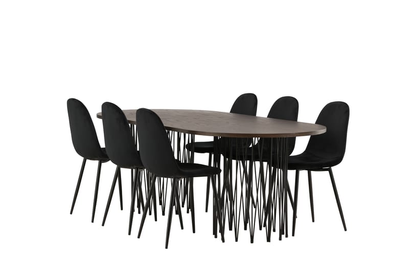 Stonaro Matgrupp  220 cm Oval med 6 Bennie stolar - Svart - Möbler - Bord & matgrupper - Matgrupper