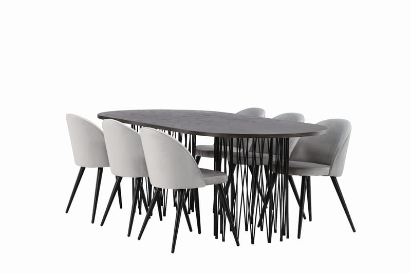 Stonaro Matgrupp  220 cm Rektangulär med 6 Sedavi stolar - Grå - Möbler - Bord & matgrupper - Matgrupper