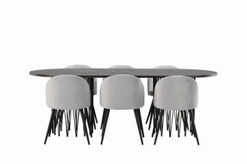 Stonaro Matgrupp  220 cm Rektangulär med 6 Sedavi stolar - Grå - Möbler - Bord & matgrupper - Matgrupper