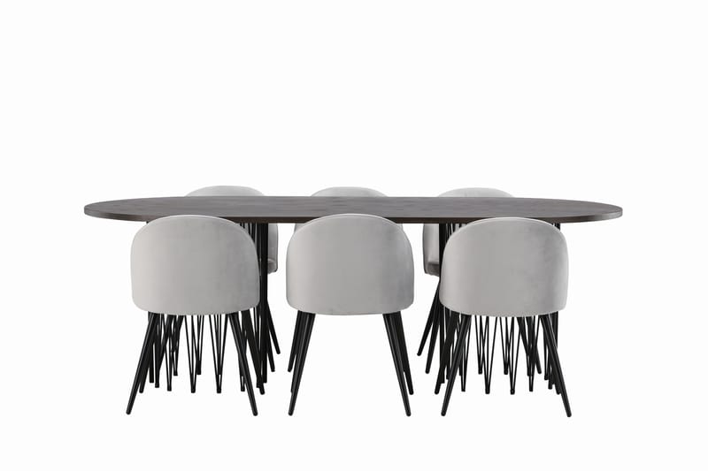 Stonaro Matgrupp  220 cm Rektangulär med 6 Sedavi stolar - Grå - Möbler - Bord & matgrupper - Matgrupper