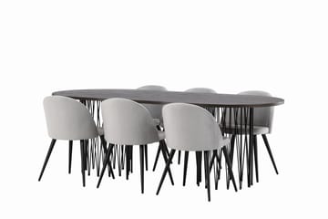Stonaro Matgrupp  220 cm Rektangulär med 6 Sedavi stolar - Grå - Möbler - Bord & matgrupper - Matgrupper