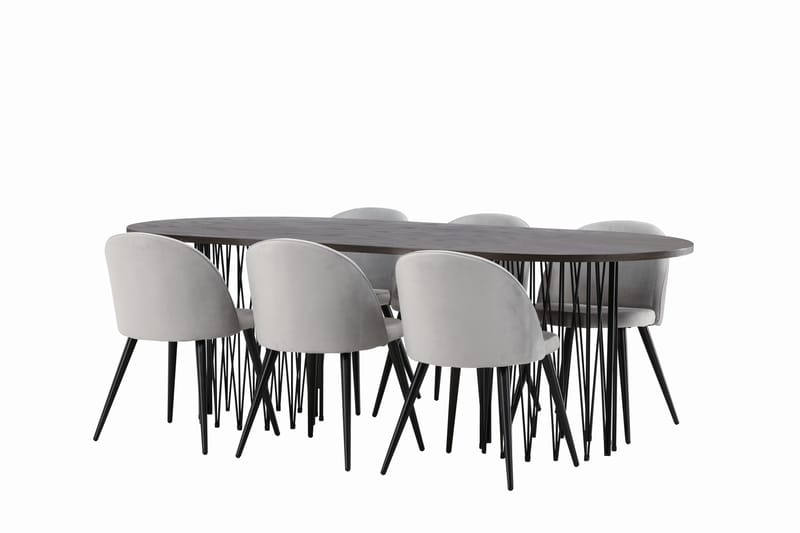 Stonaro Matgrupp  220 cm Rektangulär med 6 Sedavi stolar - Grå - Möbler - Bord & matgrupper - Matgrupper
