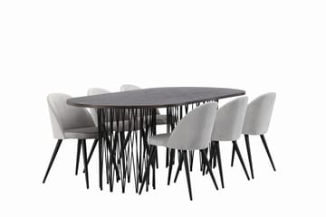 Stonaro Matgrupp  220 cm Rektangulär med 6 Sedavi stolar - Grå - Möbler - Bord & matgrupper - Matgrupper