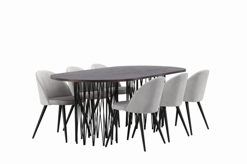 Stonaro Matgrupp  220 cm Rektangulär med 6 Sedavi stolar - Grå - Möbler - Bord & matgrupper - Matgrupper