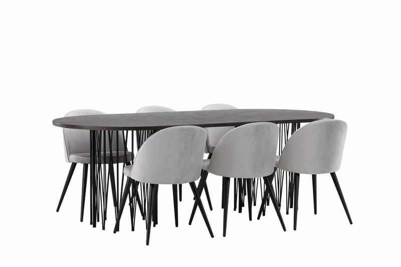 Stonaro Matgrupp  220 cm Rektangulär med 6 Sedavi stolar - Grå - Möbler - Bord & matgrupper - Matgrupper
