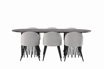 Stonaro Matgrupp  220 cm Rektangulär med 6 Sedavi stolar - Grå - Möbler - Bord & matgrupper - Matgrupper