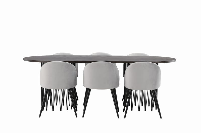 Stonaro Matgrupp  220 cm Rektangulär med 6 Sedavi stolar - Grå - Möbler - Bord & matgrupper - Matgrupper