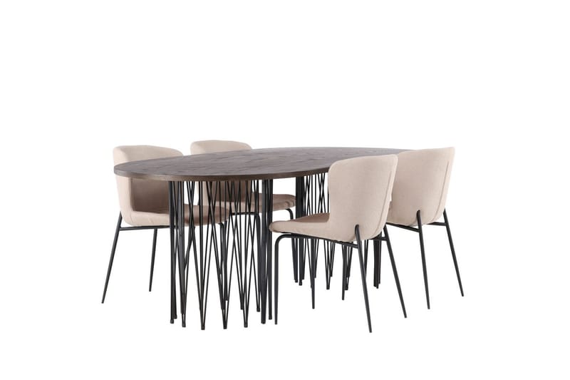 Stone Matbord 220x100x74 cm Oval med 4 Modesto Matstol - Möbler - Bord & matgrupper - Matgrupper
