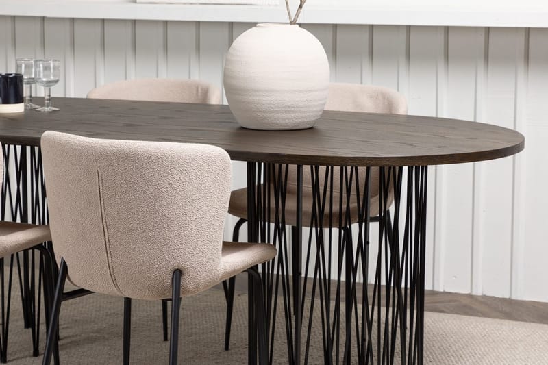 Stone Matbord 220x100x74 cm Oval med 4 Modesto Matstol - Möbler - Bord & matgrupper - Matgrupper