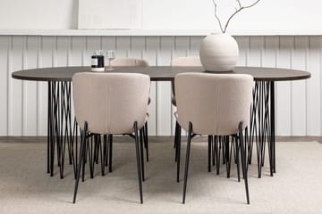 Stone Matbord 220x100x74 cm Oval med 4 Modesto Matstol - Möbler - Bord & matgrupper - Matgrupper