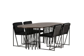 Stone Matbord 220x100x74 cm Oval med 4 Richmond Matstol - Möbler - Bord & matgrupper - Matgrupper