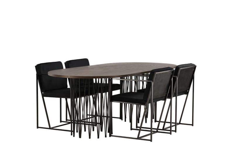 Stone Matbord 220x100x74 cm Oval med 4 Richmond Matstol - Möbler - Bord & matgrupper - Matgrupper