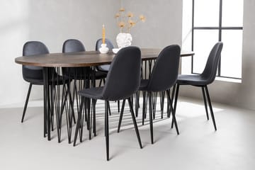 Stone Matbord 220x100x74 cm Oval med 6 Polar Matstol - Möbler - Bord & matgrupper - Matgrupper