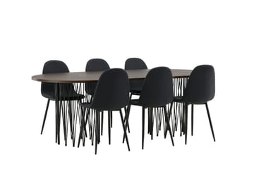 Stone Matbord 220x100x74 cm Oval med 6 Polar Matstol - Möbler - Bord & matgrupper - Matgrupper