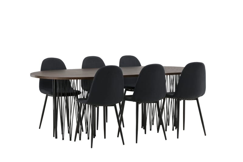 Stone Matbord 220x100x74 cm Oval med 6 Polar Matstol - Möbler - Bord & matgrupper - Matgrupper