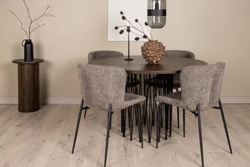 Stone Matgrupp 120 cm Rund med 4 Modesto stolar - Beige - Möbler - Bord & matgrupper - Matgrupper