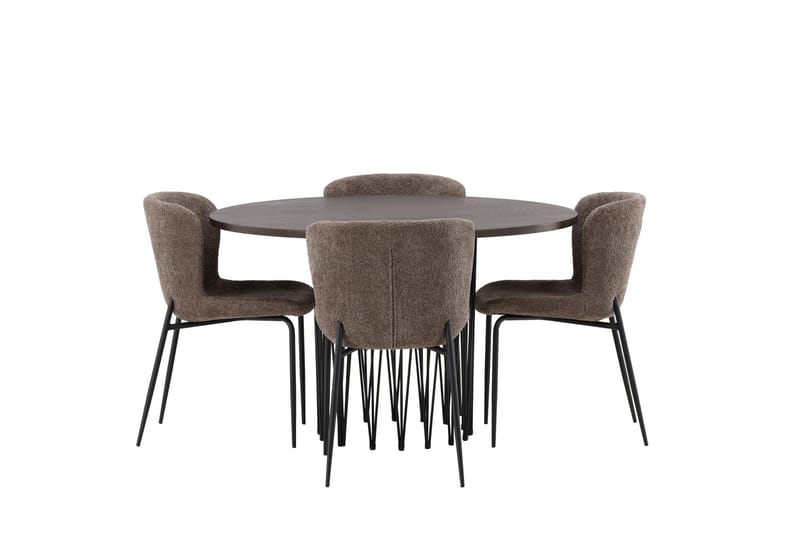 Stone Matgrupp 120 cm Rund med 4 Modesto stolar - Beige - Möbler - Bord & matgrupper - Matgrupper