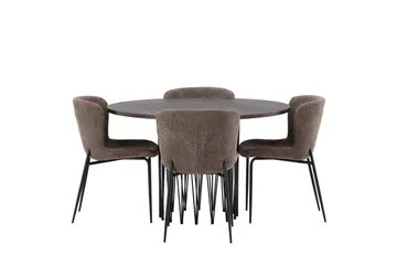 Stone Matgrupp 120 cm Rund med 4 Modesto stolar