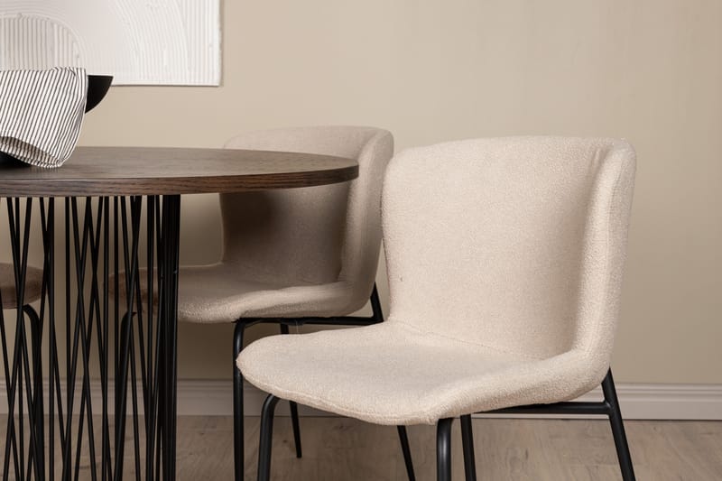 Stone Matgrupp 120 cm Rund med 4 Modesto stolar - Mörkgrå - Möbler - Bord & matgrupper - Matgrupper