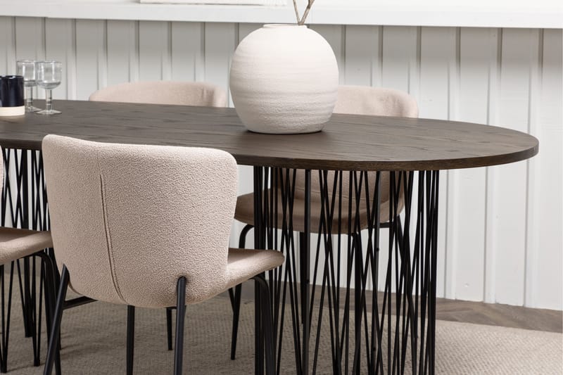 Stone Matgrupp 220 cm Oval med 4 Modesto stolar - Beige - Möbler - Bord & matgrupper - Matgrupper