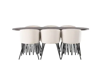 Stone Matgrupp 220 cm Rektangulär med 6 Berit stolar