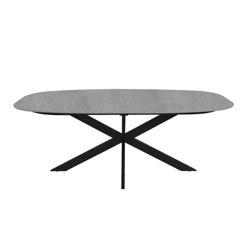 Stort Rektangulärt Matbord 200 cm i Metall med Betongutseende - Grå - Möbler - Bord & matgrupper - Matbord & köksbord
