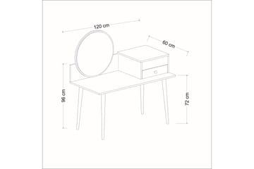 Straat Sminkbord 120x96 cm Svart/Brun - Hanah Home - Möbler - Bord & matgrupper - Sminkbord & toalettbord