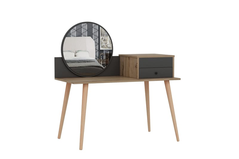 Straat Sminkbord 120x96 cm Svart/Brun - Hanah Home - Möbler - Bord & matgrupper - Sminkbord & toalettbord