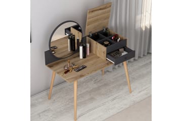 Straat Sminkbord 120x96 cm Svart/Brun - Hanah Home - Möbler - Bord & matgrupper - Sminkbord & toalettbord