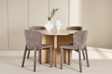 Brun - Beige, vitputsad