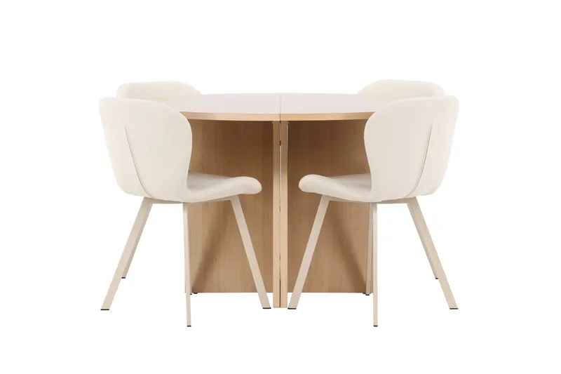 Strada Matbord 120 cm Rektangulär med 4 Lilja Matstol