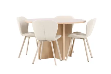 Strada Matbord 120 cm Rektangulär med 4 Lilja Matstol - Möbler - Bord & matgrupper - Matgrupper