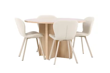 Strada Matbord 120 cm Rektangulär med 4 Lilja Matstol - Möbler - Bord & matgrupper - Matgrupper
