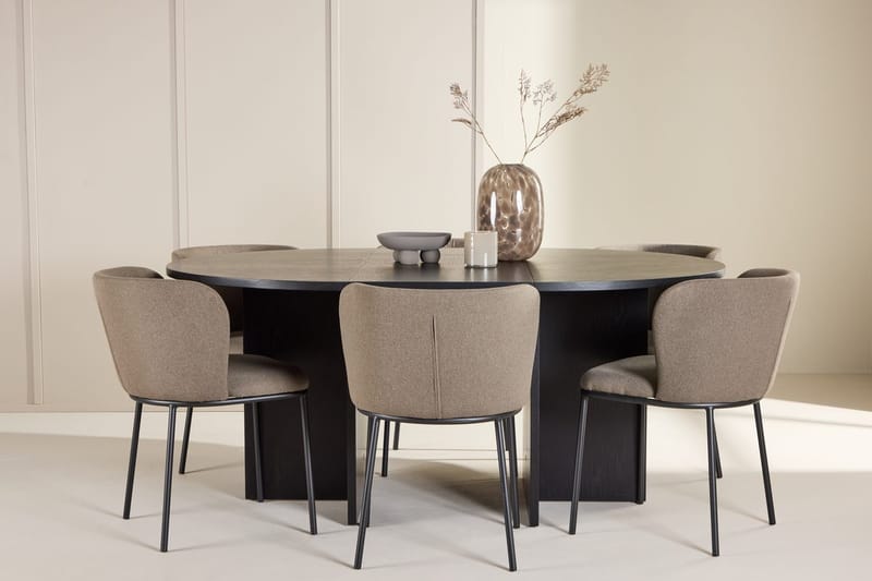 Strada Matbord 120 cm Rektangulär med 6 Edina Matstol