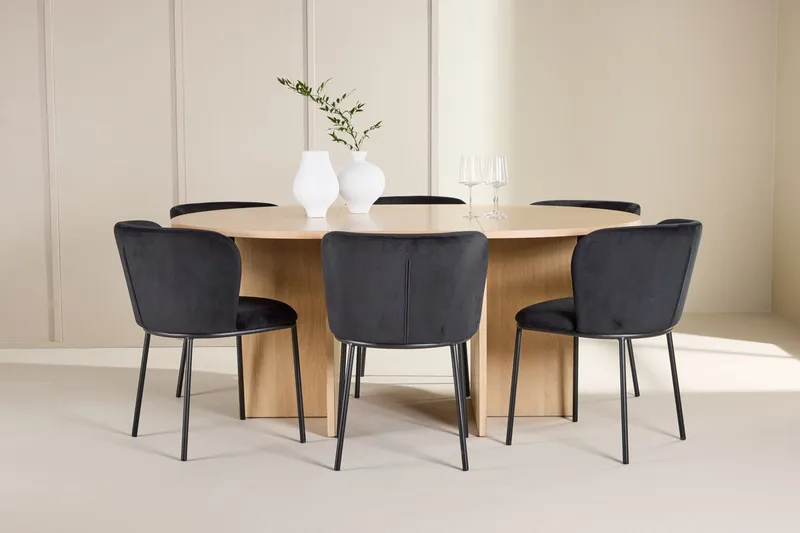 Strada Matbord 120 cm Rektangulär med 6 Edina Matstol