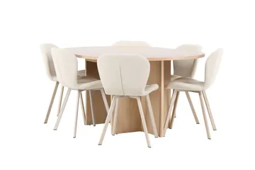 Strada Matbord 120 cm Rektangulär med 6 Lilja Matstol - Möbler - Bord & matgrupper - Matgrupper