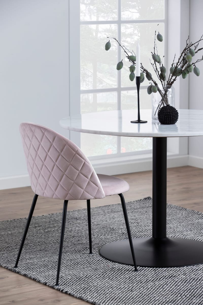 Tarifa matbord Ø110 cm - Vit marmor/svart - Vit marmor/svart - Möbler - Bord & matgrupper - Matbord & köksbord