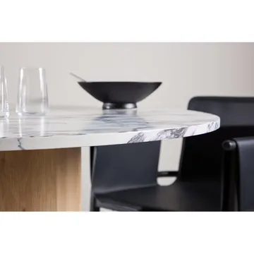 Tekla Runt Matbord 120 cm med Trä- och Ekutseende - Ljusgrå - Möbler - Bord & matgrupper - Matbord & köksbord