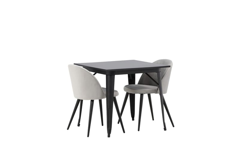 Tempe Matbord 80 cm med 2 Velvet Köksstol Sammet - Möbler - Bord & matgrupper - Matgrupper