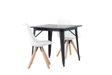 Tempe Matbord 80 cm med 2 Zeno Matstol - Möbler - Bord & matgrupper - Matgrupper