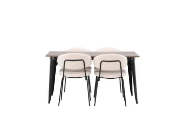 Tempe Matgrupp 140 cm Rektangulär med 4 Chico Stolar - Valnöt - Möbler - Bord & matgrupper - Matgrupper