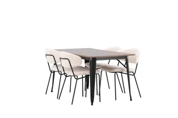 Tempe Matgrupp 140 cm Rektangulär med 4 Chico Stolar - Valnöt - Möbler - Bord & matgrupper - Matgrupper