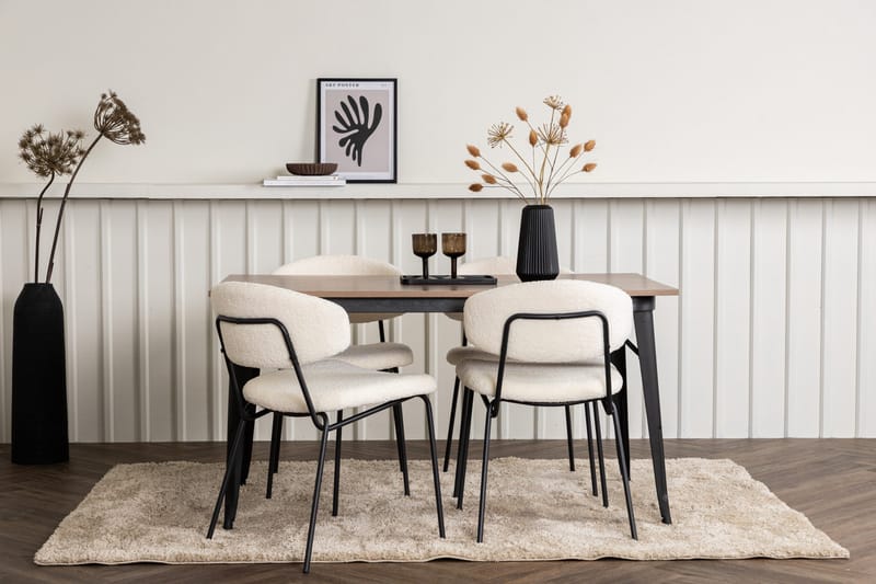 Tempe Matgrupp 140 cm Rektangulär med 4 Chico Stolar - Valnöt - Möbler - Bord & matgrupper - Matgrupper