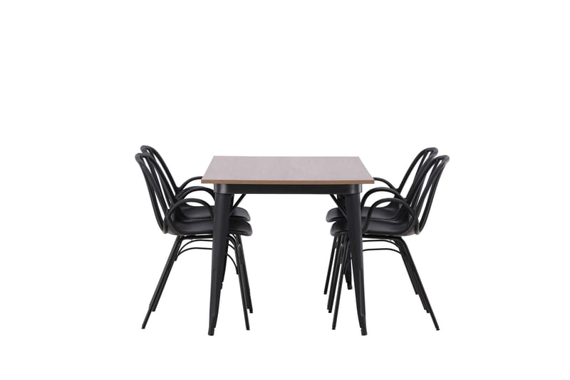 Tempe Matgrupp 140 cm Rektangulär med 4 Dyrön stolar - Svart - Möbler - Bord & matgrupper - Matgrupper