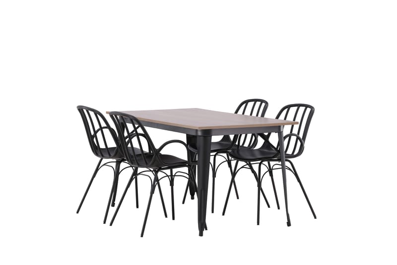 Tempe Matgrupp 140 cm Rektangulär med 4 Dyrön stolar - Svart - Möbler - Bord & matgrupper - Matgrupper