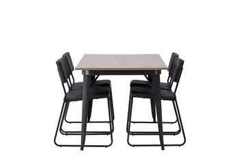 Tempe Matgrupp 140 cm Rektangulär med 4 Kenth Stolar - Svart - Möbler - Bord & matgrupper - Matgrupper