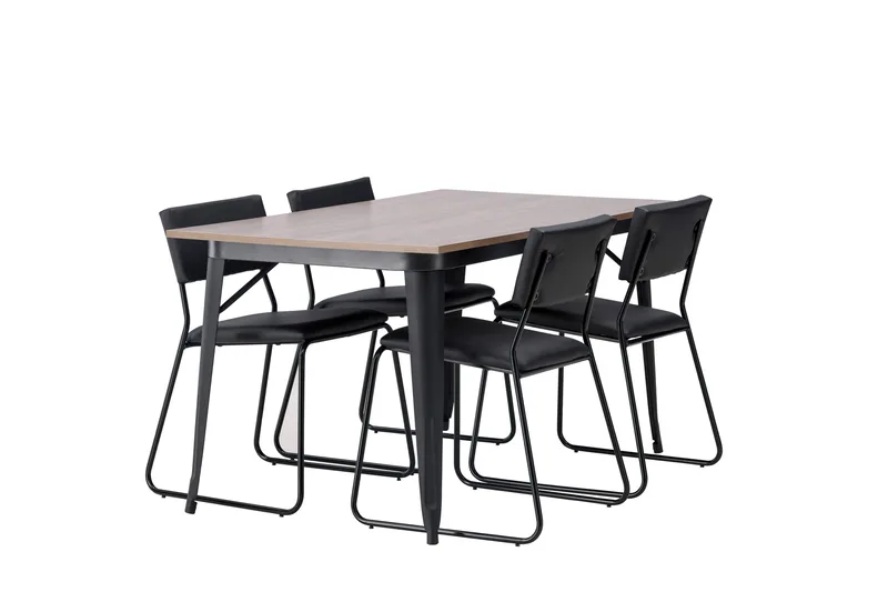 Tempe Matgrupp 140 cm Rektangulär med 4 Kenth Stolar - Svart - Möbler - Bord & matgrupper - Matgrupper
