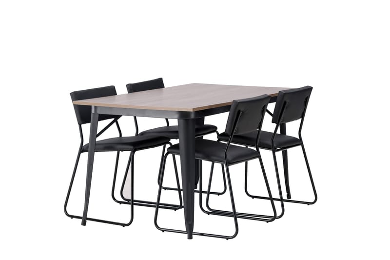 Tempe Matgrupp 140 cm Rektangulär med 4 Kenth Stolar - Svart - Möbler - Bord & matgrupper - Matgrupper
