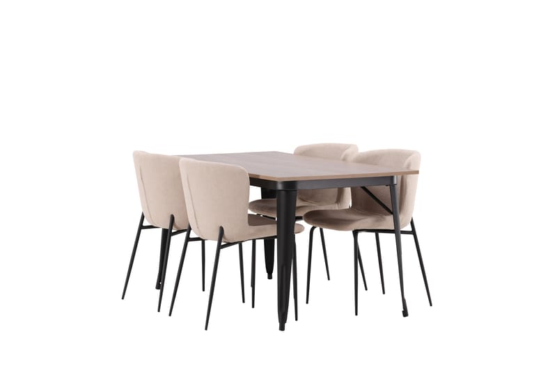 Tempe Matgrupp 140 cm Rektangulär med 4 Modesto stolar - Beige - Möbler - Bord & matgrupper - Matgrupper