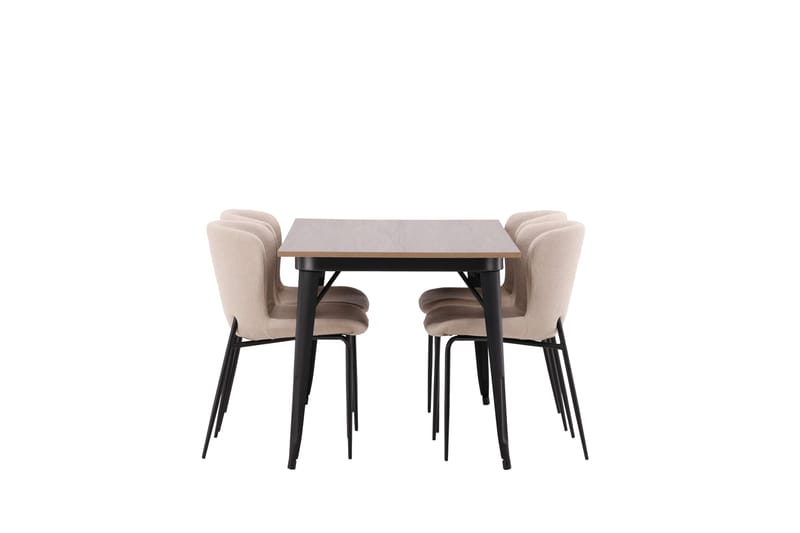 Tempe Matgrupp 140 cm Rektangulär med 4 Modesto stolar - Beige - Möbler - Bord & matgrupper - Matgrupper